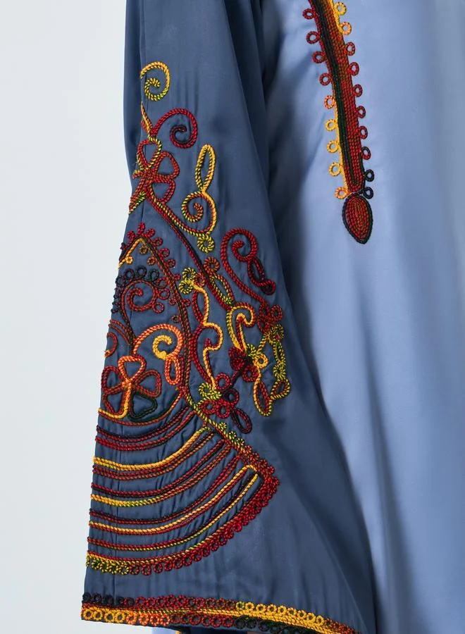 Maxim Creation  Grey Embroidery A-Line Jalabiya for Women | Best Price UAE